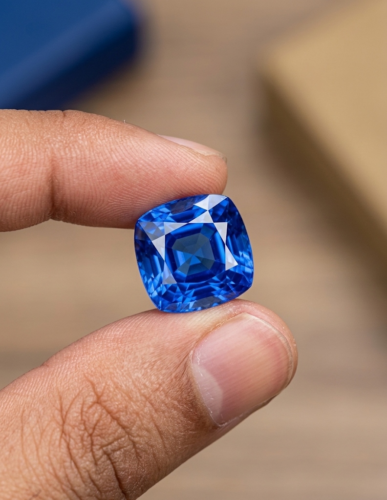 Natural Ceylon Royal Blue Cushion Sapphire