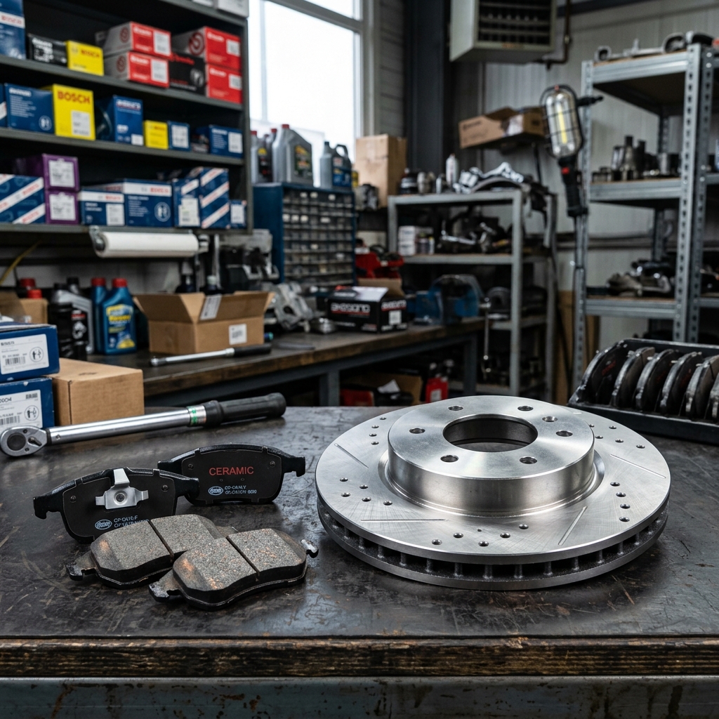 Ventilated Brake Disc Rotors & Ceramic Pads Set